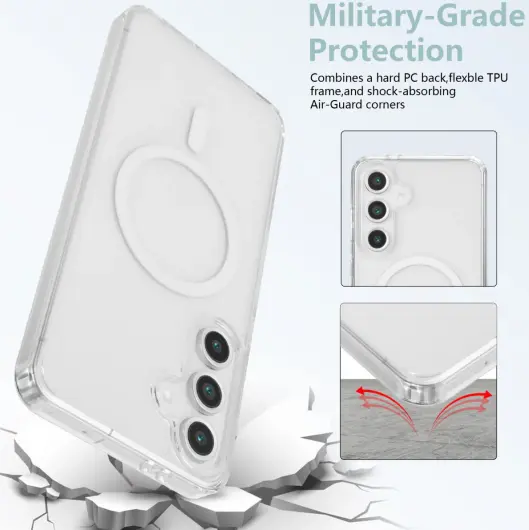 Samsung Galaxy S24 FE Hoesje Hard Back Cover met MagSafe Transparant afbeelding 4
