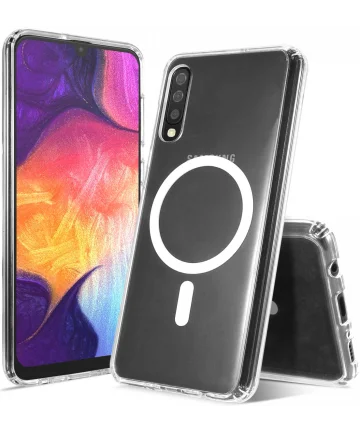 Samsung Galaxy A50 Hoesje Hard Back Cover met MagSafe Transparant Hoesjes