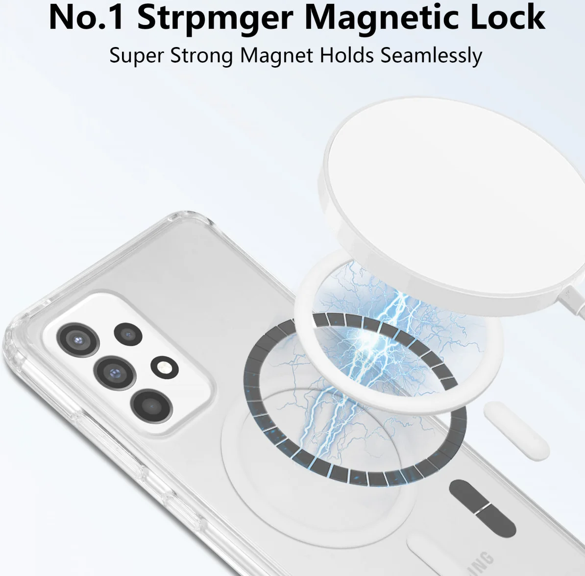 Samsung Galaxy A52 Hoesje Hard Back Cover met MagSafe Transparant afbeelding 2