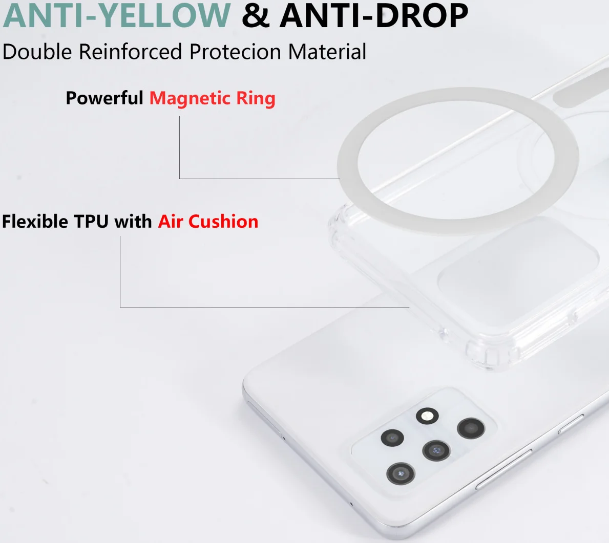 Samsung Galaxy A52 Hoesje Hard Back Cover met MagSafe Transparant afbeelding 4