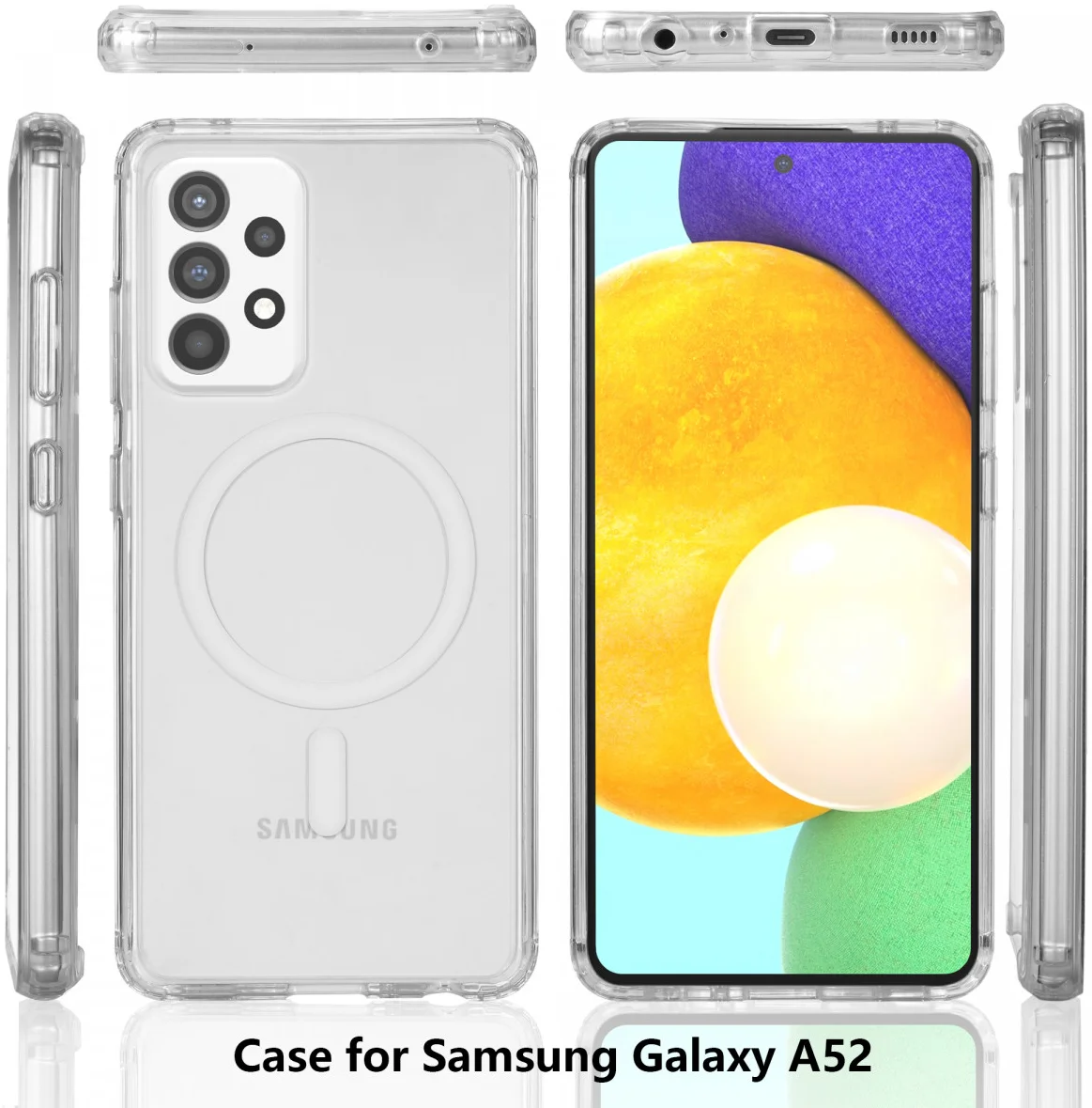 Samsung Galaxy A52 Hoesje Hard Back Cover met MagSafe Transparant afbeelding 7