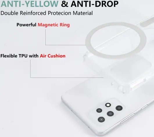Samsung Galaxy A52 Hoesje Hard Back Cover met MagSafe Transparant afbeelding 4