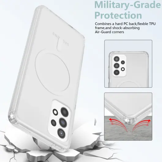 Samsung Galaxy A52 Hoesje Hard Back Cover met MagSafe Transparant afbeelding 5