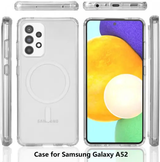 Samsung Galaxy A52 Hoesje Hard Back Cover met MagSafe Transparant afbeelding 7