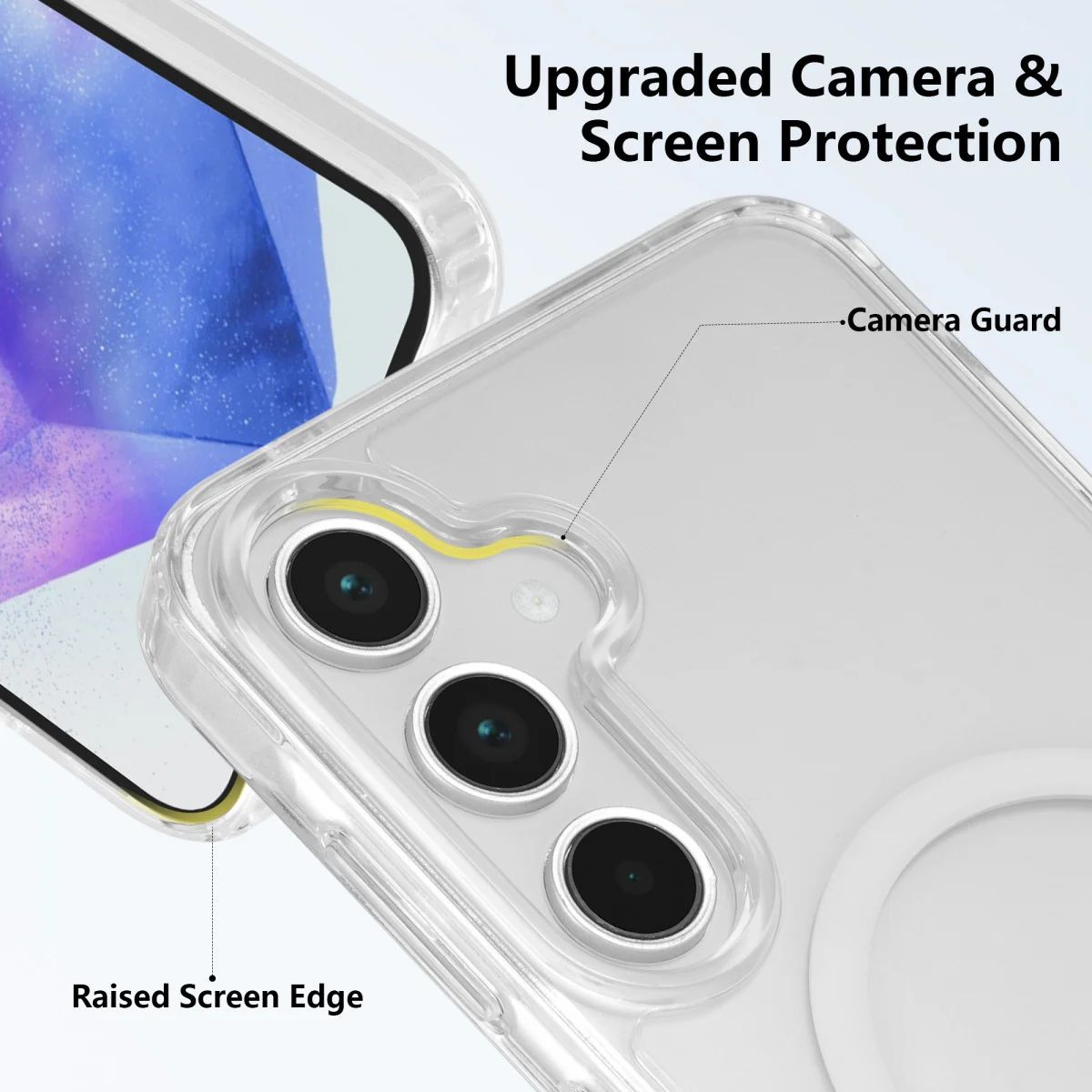 Samsung Galaxy A55 Hoesje Hard Back Cover met MagSafe Transparant afbeelding 5
