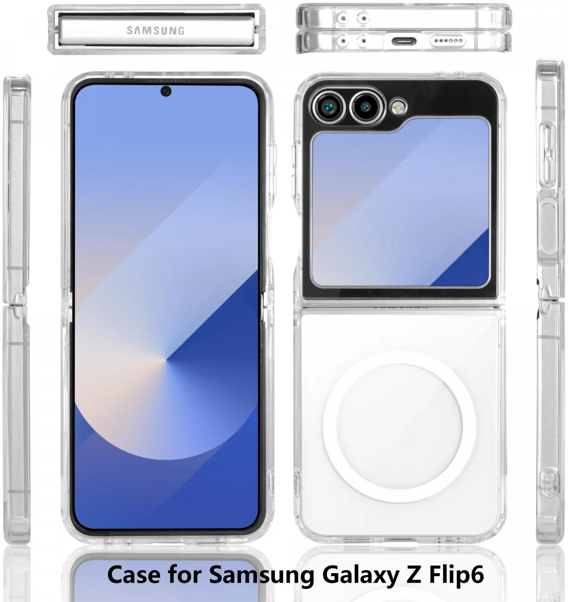 Samsung Galaxy Z Flip 6 Hoesje Hard Back Cover met MagSafe Transparant afbeelding 8