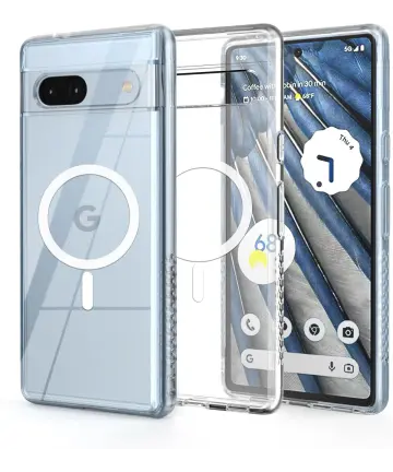 Google Pixel 7a Hoesje Hard Back Cover met MagSafe Transparant Hoesjes