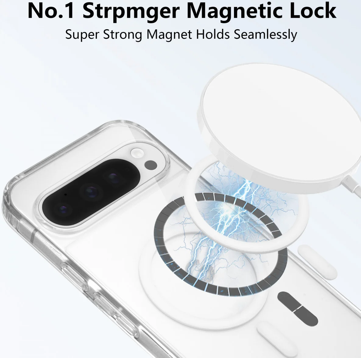 Google Pixel 9 / 9 Pro Hoesje Hard Back Cover met MagSafe Transparant afbeelding 6