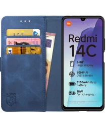 Rosso Element Xiaomi Redmi 14C Hoesje Book Case Wallet Blauw