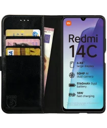 Rosso Element Xiaomi Redmi 14C Hoesje Book Case Wallet Zwart