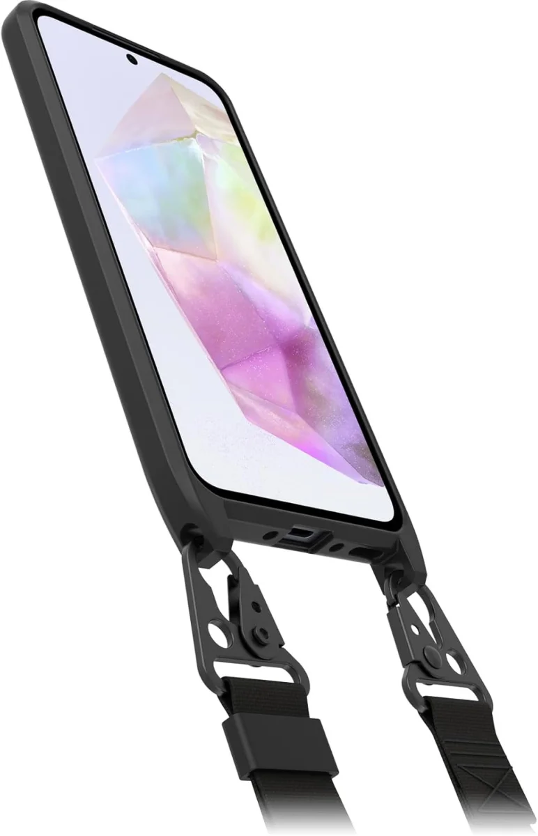OtterBox React Lanyard Samsung Galaxy A35 Hoesje met Koord Zwart afbeelding 5