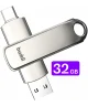 Buddi USB-A en USB-C Stick Dual Geheugenstick 32GB Grijs