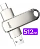 Buddi USB-A en USB-C Stick Dual Geheugenstick 512GB Grijs