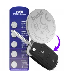 Buddi CR2032 Lithium Knoopcelbatterij Autosleutel 210mh / 3V (5-Pack)