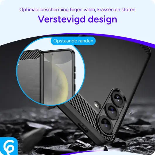Samsung Galaxy S25 Hoesje Geborsteld TPU Flexibele Back Cover Zwart afbeelding 2