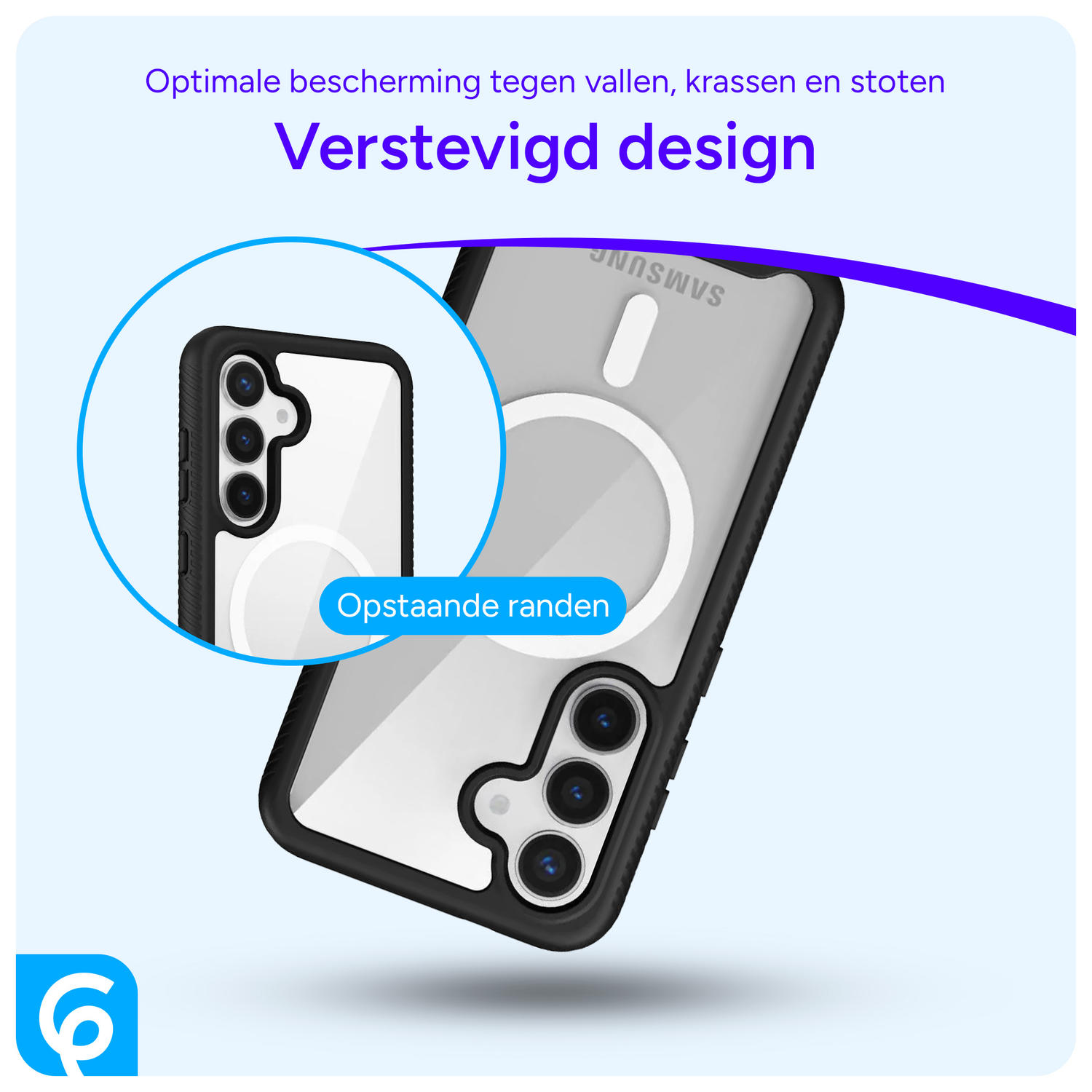 Samsung Galaxy S25 Hoesje Full Protect 360° Cover met MagSafe / Qi2 Zwart afbeelding 2