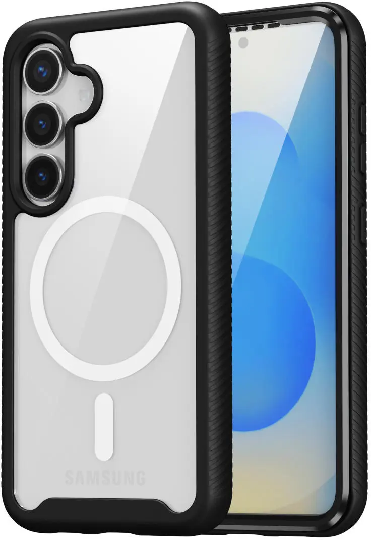 Samsung Galaxy S25 Hoesje Full Protect 360° Cover met MagSafe / Qi2 Zwart afbeelding 5
