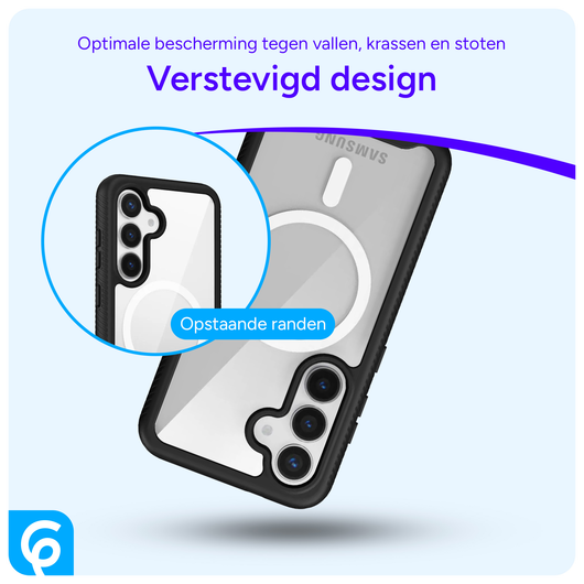 Samsung Galaxy S25 Hoesje Full Protect 360° Cover met MagSafe / Qi2 Zwart afbeelding 2