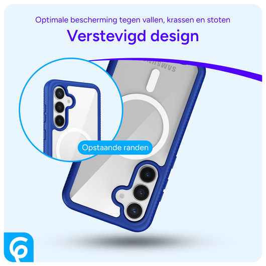 Samsung Galaxy S25 Hoesje Full Protect 360° Cover met MagSafe / Qi2 Blauw afbeelding 2
