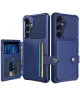 Samsung Galaxy S25 Hoesje 3-in-1 Pasjes Portemonnee Back Cover Blauw