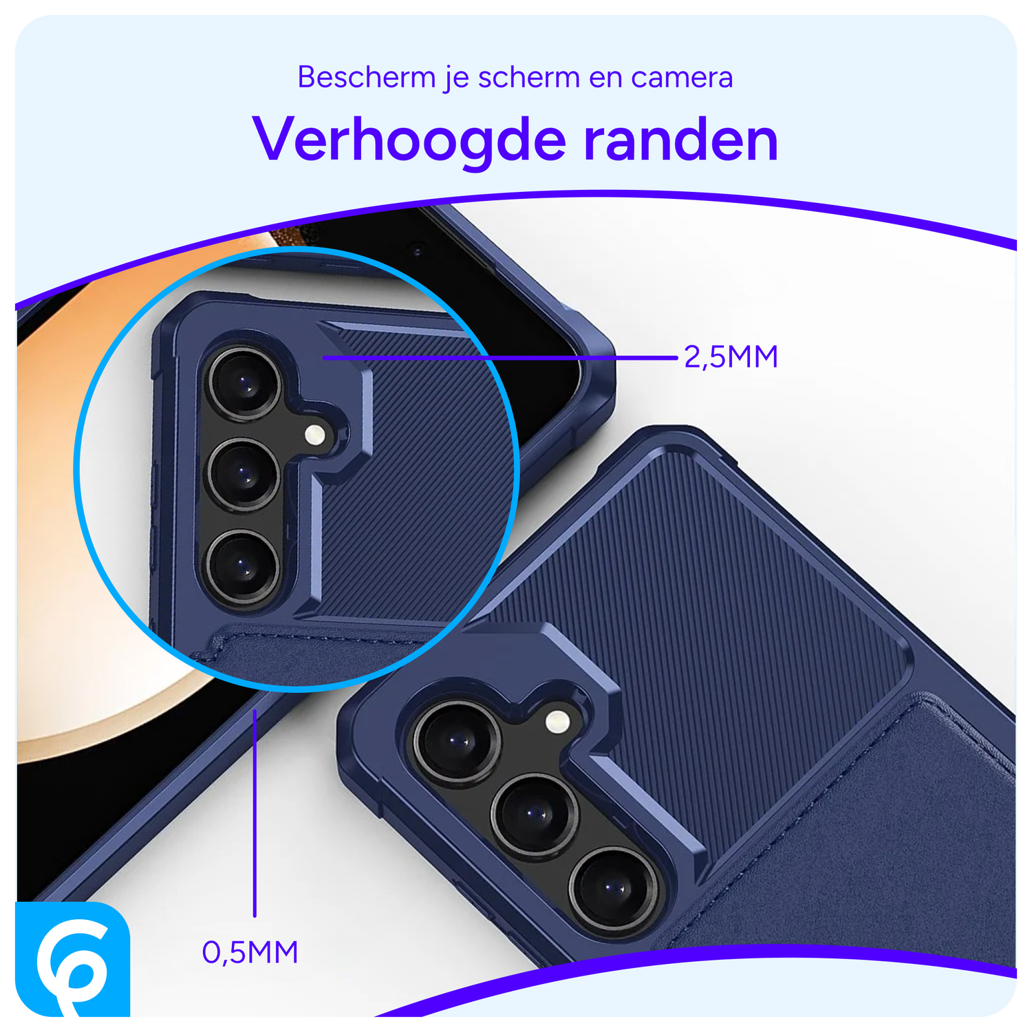 Samsung Galaxy S25 Hoesje 3-in-1 Pasjes Portemonnee Back Cover Blauw afbeelding 3