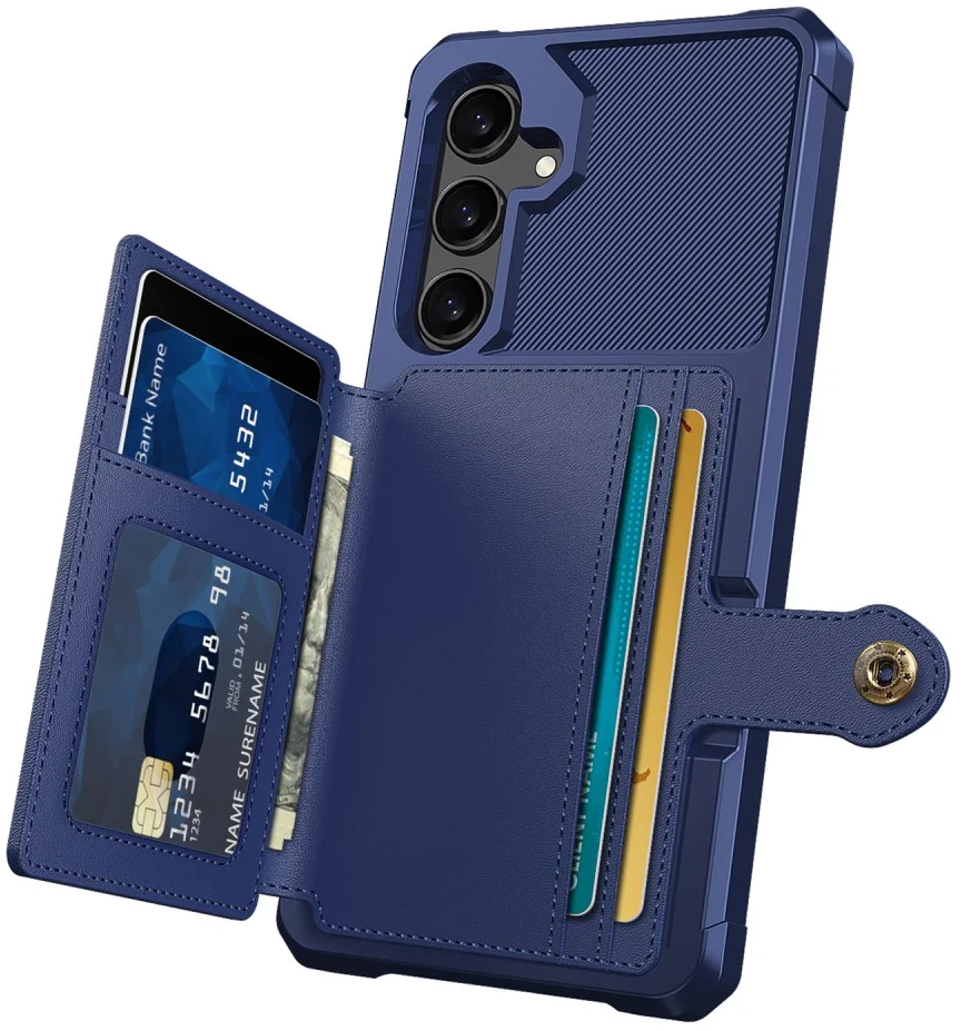 Samsung Galaxy S25 Hoesje 3-in-1 Pasjes Portemonnee Back Cover Blauw afbeelding 7