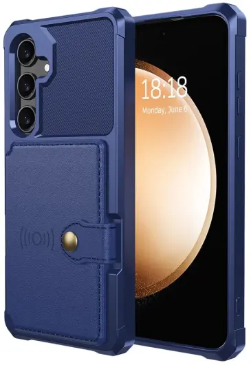 Samsung Galaxy S25 Hoesje 3-in-1 Pasjes Portemonnee Back Cover Blauw afbeelding 8