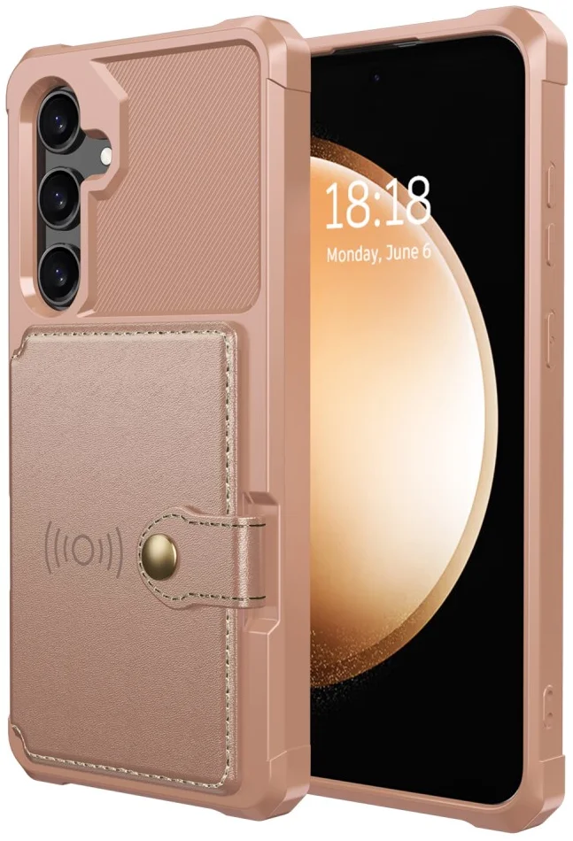 Samsung Galaxy S25 Hoesje 3-in-1 Pasjes Portemonnee Back Cover Roze afbeelding 8