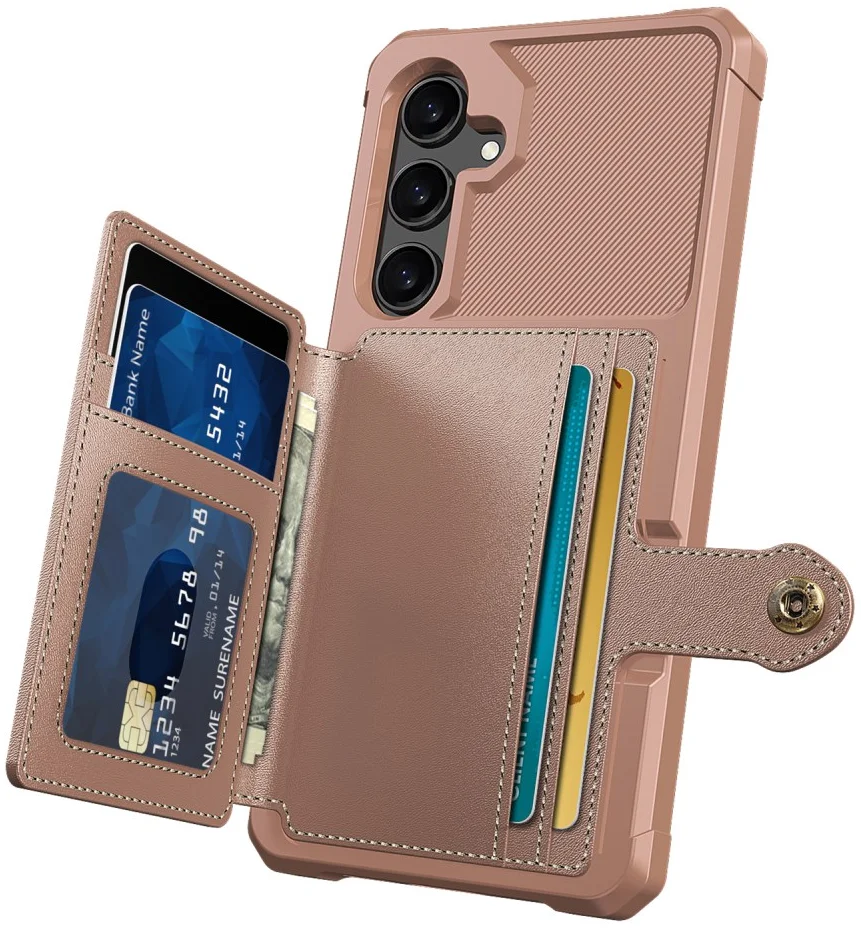 Samsung Galaxy S25 Hoesje 3-in-1 Pasjes Portemonnee Back Cover Roze afbeelding 7