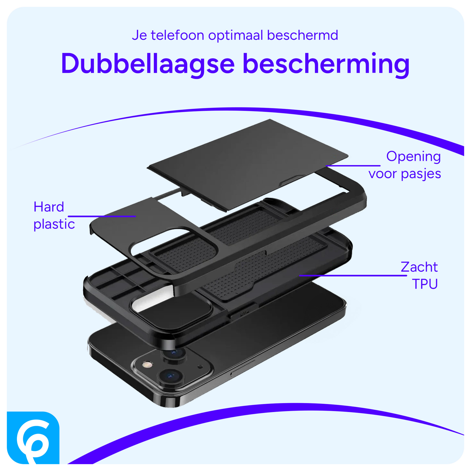 Samsung Galaxy S25 Hoesje met Slider Kaarthouder Back Cover Zwart afbeelding 9