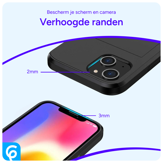 Samsung Galaxy S25 Hoesje met Slider Kaarthouder Back Cover Zwart afbeelding 6