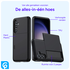 Samsung Galaxy S25 Hoesje met Slider Kaarthouder Back Cover Zwart afbeelding 2