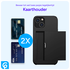 Samsung Galaxy S25 Hoesje met Slider Kaarthouder Back Cover Zwart afbeelding 8