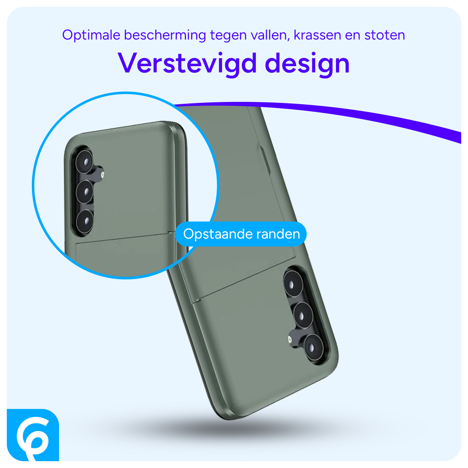 Samsung Galaxy S25 Hoesje met Slider Kaarthouder Back Cover Groen afbeelding 2