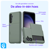 Samsung Galaxy S25 Hoesje met Slider Kaarthouder Back Cover Groen afbeelding 4