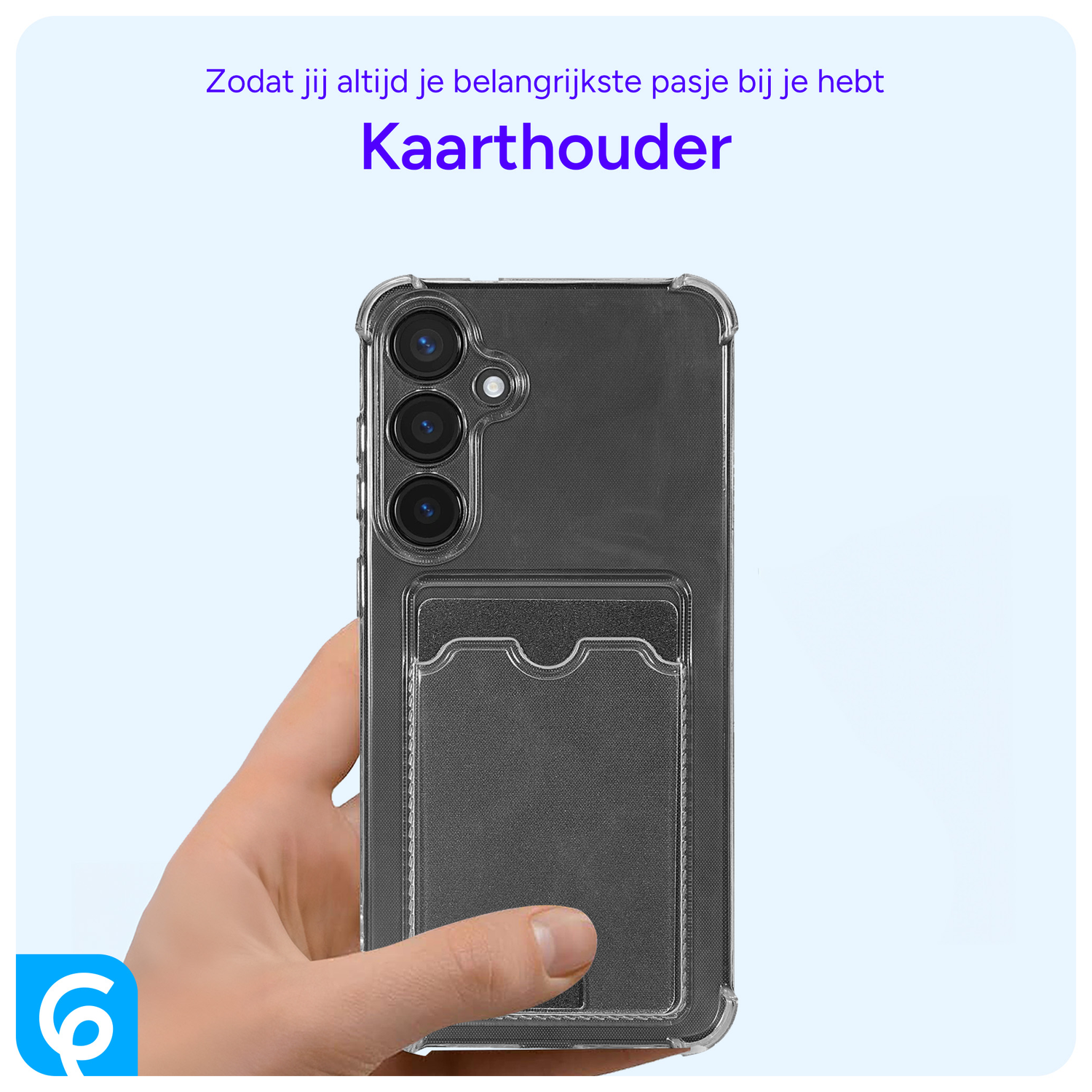 Samsung Galaxy S24 Hoesje Dun TPU met Pasjeshouder Back Cover Transparant afbeelding 4