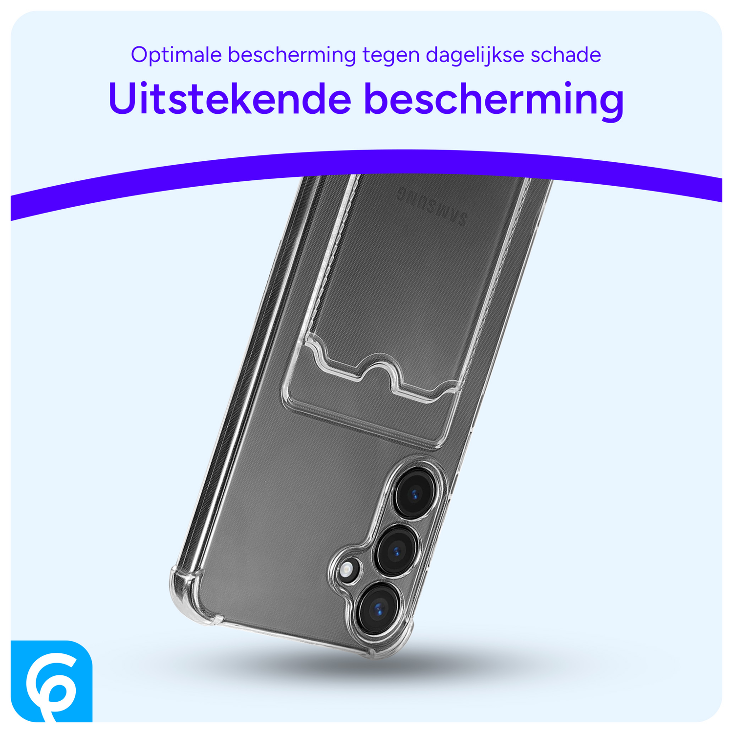 Samsung Galaxy S24 Hoesje Dun TPU met Pasjeshouder Back Cover Transparant afbeelding 3