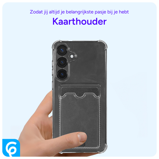 Samsung Galaxy S24 Hoesje Dun TPU met Pasjeshouder Back Cover Transparant afbeelding 4