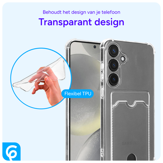 Samsung Galaxy S24 Hoesje Dun TPU met Pasjeshouder Back Cover Transparant afbeelding 5