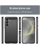 Samsung Galaxy S25 Plus Hoesje Geborsteld TPU Flexibele Back Cover Zwart