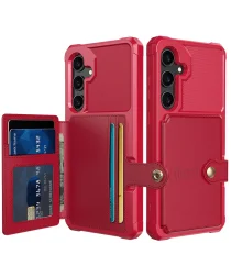 Samsung Galaxy S25 Plus Hoesje 3-in-1 Pasjes Portemonnee Back Cover Rood