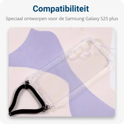 Samsung Galaxy S25 Plus Hoesje met Koord Schokbestendig TPU Transparant afbeelding 4