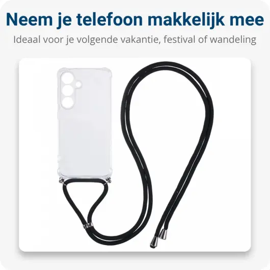 Samsung Galaxy S25 Plus Hoesje met Koord Schokbestendig TPU Transparant afbeelding 3