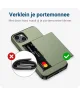 Samsung Galaxy S25 Plus Hoesje met Slider Kaarthouder Back Cover Groen