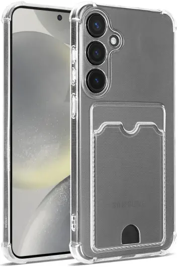 Samsung Galaxy S25 Plus Hoesje Dun TPU met Pasjeshouder Back Cover Transparant afbeelding 1