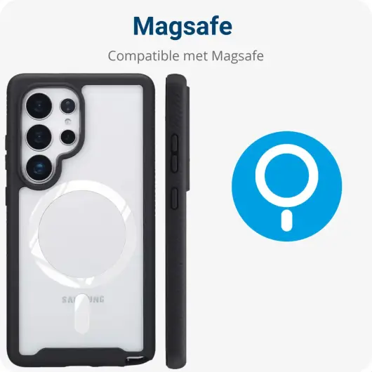 Samsung Galaxy S25 Ultra Hoesje Full Protect 360° Cover met MagSafe / Qi2 Zwart afbeelding 4