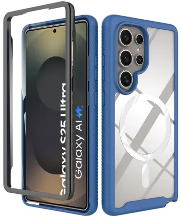 Samsung Galaxy S25 Ultra Hoesje Full Protect 360° Cover met MagSafe / Qi2 Blauw Hoesjes