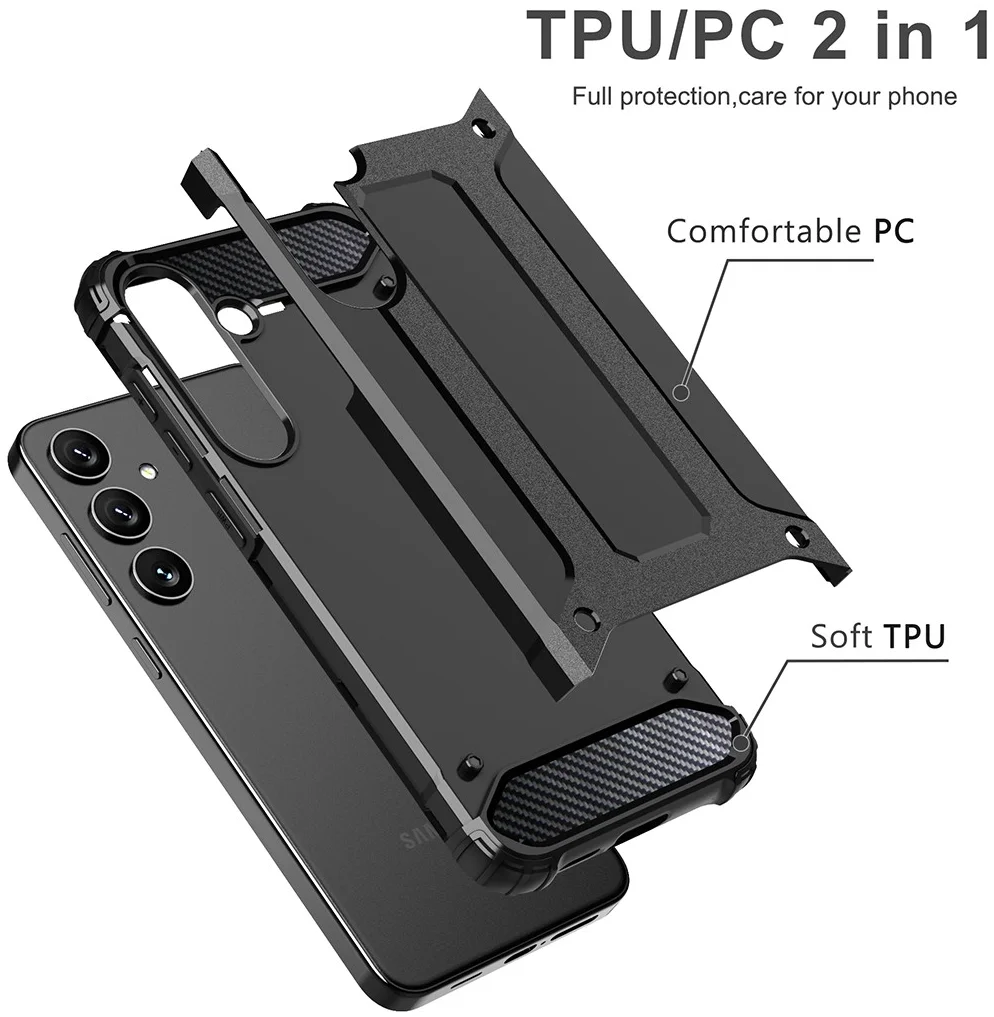 Samsung Galaxy S25 Ultra Hoesje Shock Proof Hybride Back Cover Zwart afbeelding 4