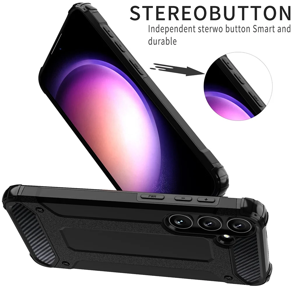 Samsung Galaxy S25 Ultra Hoesje Shock Proof Hybride Back Cover Zwart afbeelding 7