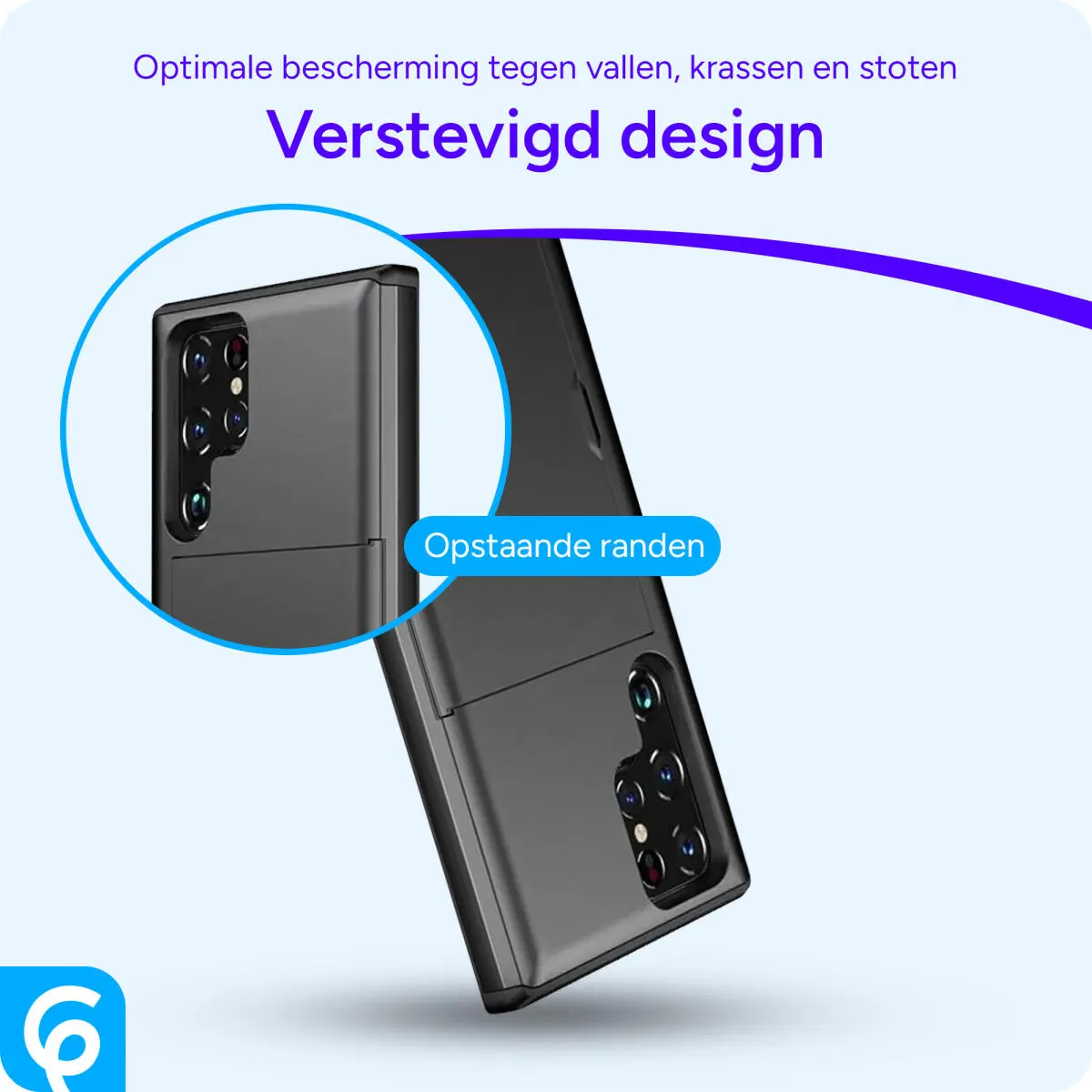 Samsung Galaxy S25 Ultra Hoesje met Slider Kaarthouder Back Cover Zwart afbeelding 5
